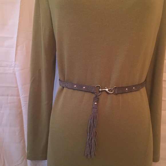 COS Draped Collar Faux Wrap Knit Green Dress Sz S - Picture 6 of 8